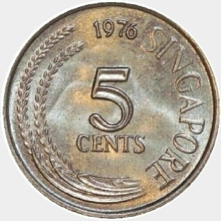 1976  Five Cent reverse