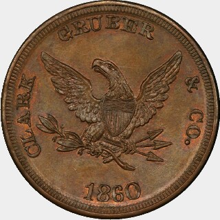1860  Twenty Dollar reverse