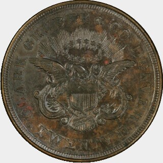 1861  Twenty Dollar reverse