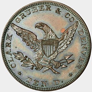 1861 Proof Ten Dollar reverse