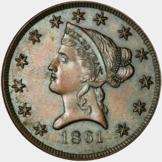 1861 Proof Ten Dollar obverse