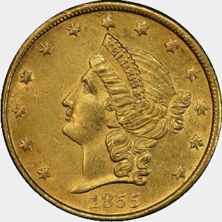 1855  Twenty Dollar obverse