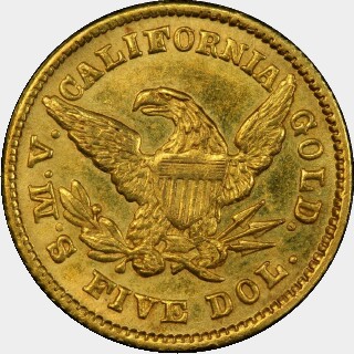 1850  Five Dollar reverse