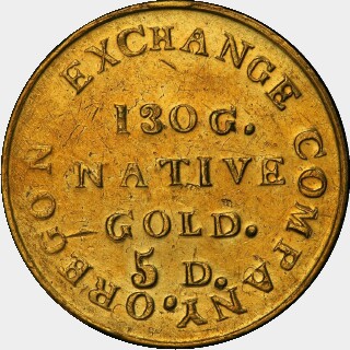 1849  Five Dollar reverse