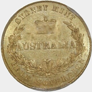 1856  Half Sovereign reverse