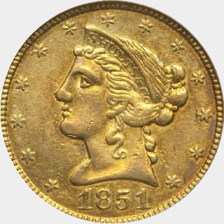 1851  Five Dollar obverse