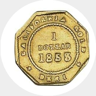1853  One Dollar reverse