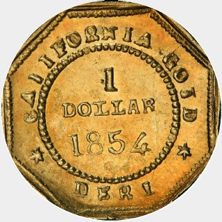 1854  One Dollar reverse
