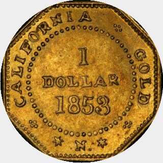 1853  One Dollar reverse