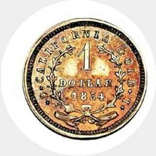 1854  One Dollar reverse