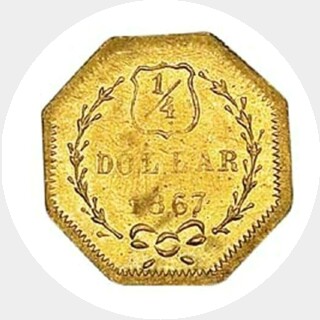 1867  Quarter Dollar reverse