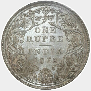 1862(c) Type A/1 One Rupee reverse