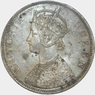 1862(c) Type A/1 One Rupee obverse