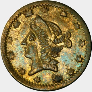 1864  Quarter Dollar obverse