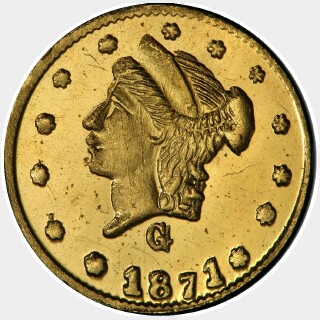 1871  Quarter Dollar obverse