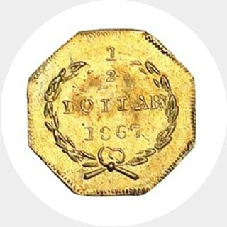 1867  Half Dollar reverse