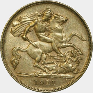 1911  Half Sovereign reverse