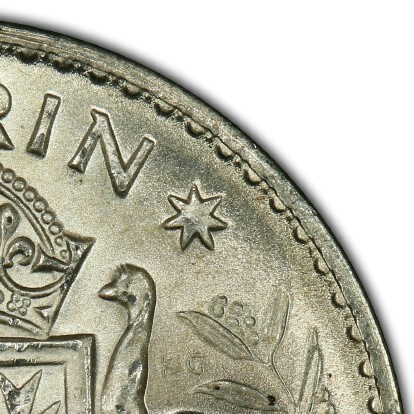 Small denticles on a 1953 Florin.