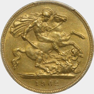 1902 Proof Half Sovereign reverse