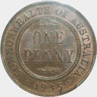 1935  One Penny reverse