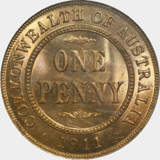 1911  One Penny reverse