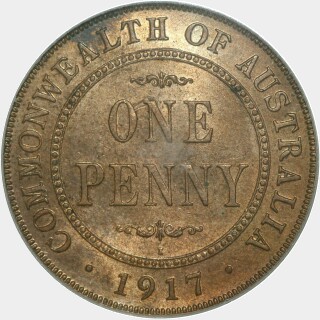 1917-I  One Penny reverse