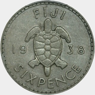 1938  Sixpence reverse