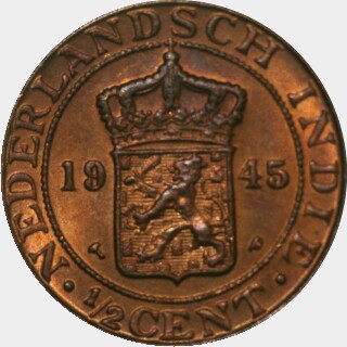 1945-P  Half Cent reverse
