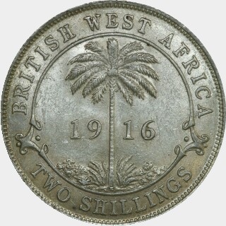 1916-H  Two Shillings reverse