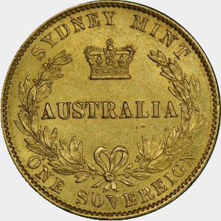 1868/6 Overdate Full Sovereign reverse
