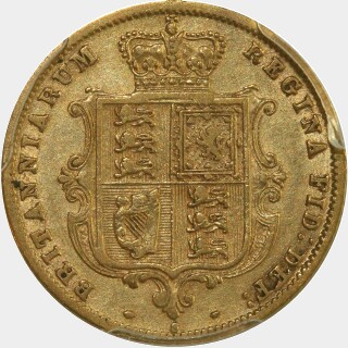 1879-S Narrow Ribbon Half Sovereign reverse
