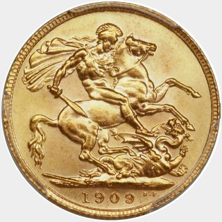1909-C  Full Sovereign reverse