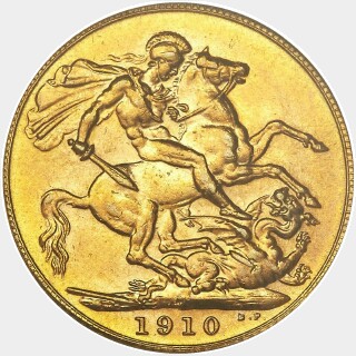 1910-C  Full Sovereign reverse