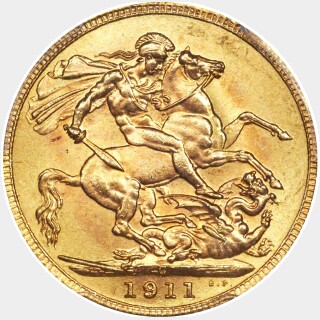 1911-C  Full Sovereign reverse