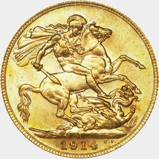 1914-C  Full Sovereign reverse
