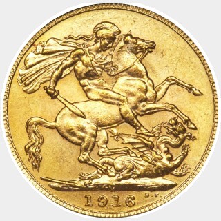 1916-C  Full Sovereign reverse