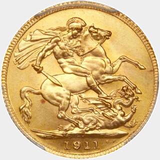 1911-C Specimen Full Sovereign reverse
