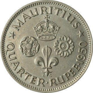 1950  Quarter Rupee reverse