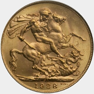 1928-SA  Full Sovereign reverse