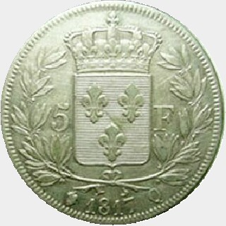 1817-Q  Five Francs reverse