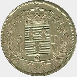 1816-MA  Five Francs obverse