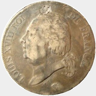 1816-M  Five Francs obverse