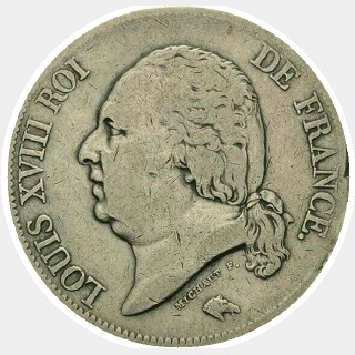 1817-L  Five Francs obverse