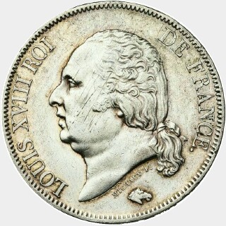 1818-H  Five Francs obverse