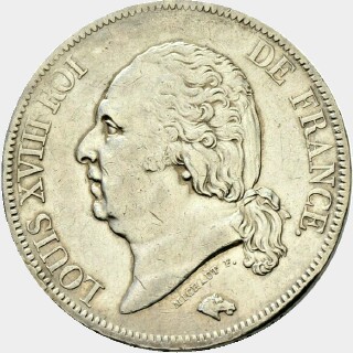 1818-B  Five Francs obverse