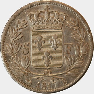 1817-B  Five Francs reverse