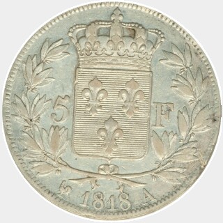 1818-A  Five Francs reverse