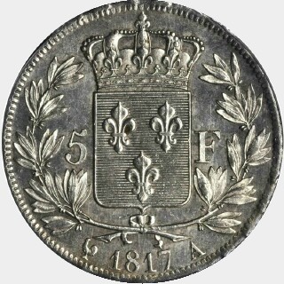 1817-A  Five Francs reverse