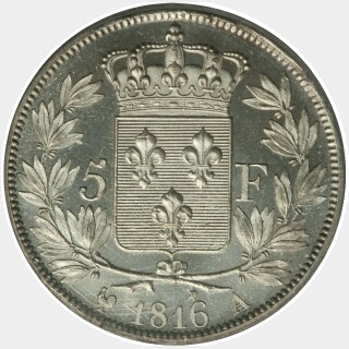1816-A  Five Francs reverse