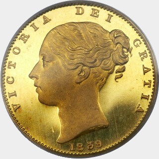 1839 Medal Alignment Plain Edge Proof Full Sovereign obverse